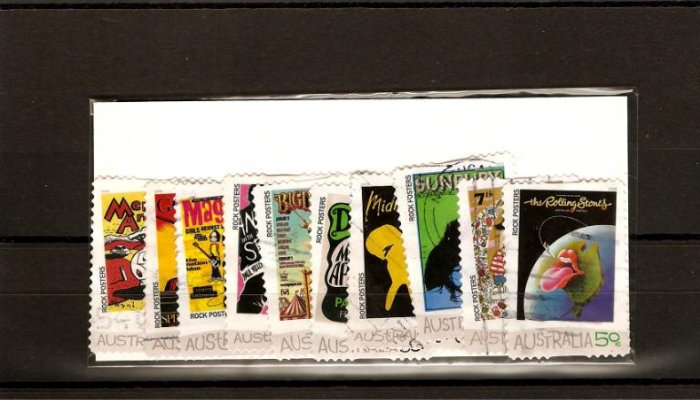 recent 2006 Australian rock posters stamp set