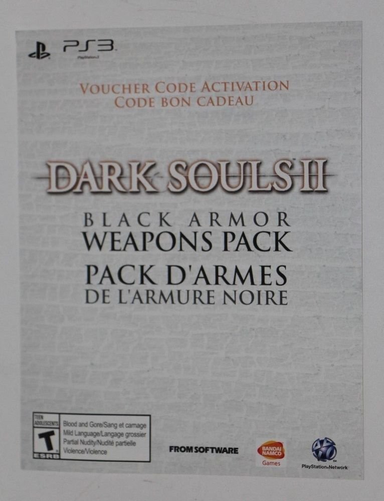 Playstation 3 PS3 Dark Souls II 2: BLACK ARMOR EDITION EXCLUSIVE WEAPON PACK
