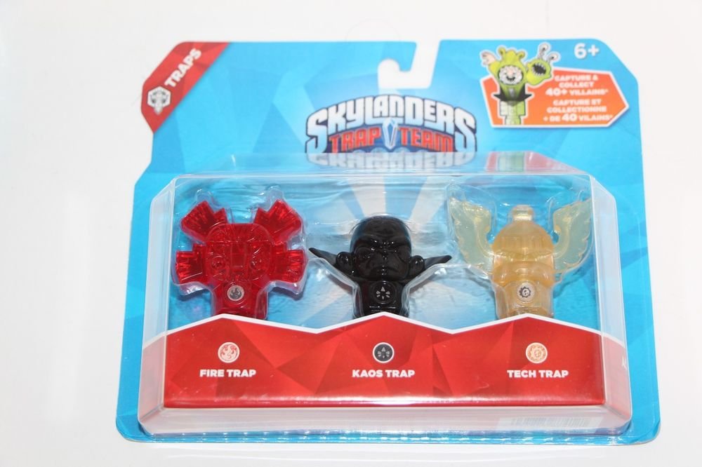 Skylanders Trap Team 3 pack Traps Set Kaos Fire Slapper Tech Flying Helmet NEW