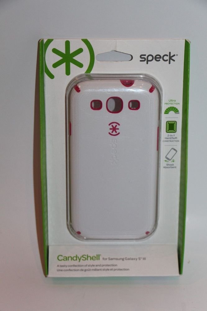 Samsung Galaxy S III 3 Speck CandyShell Case Raspberry Pink White NEW
