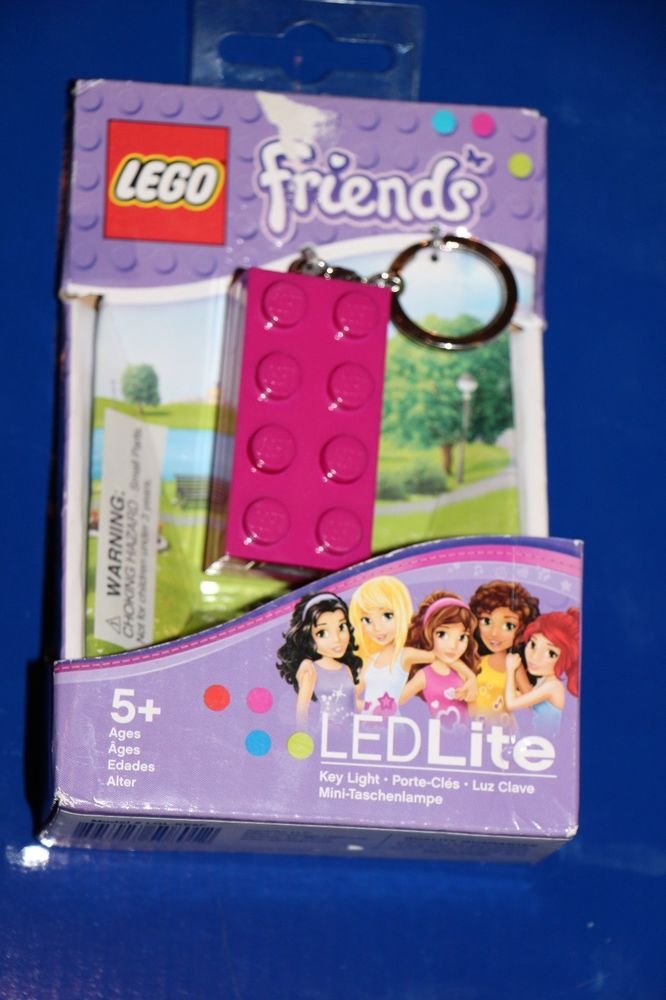 Lego FRIENDS PINK 2 X 4 Brick LED KEY LIGHT Key Chain LGL-KE5F NEW! Great Gift