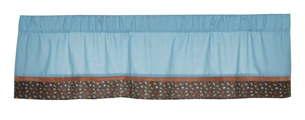 Kids Line Road Rally Window Valance Boy Cars Curtain Blue NEW