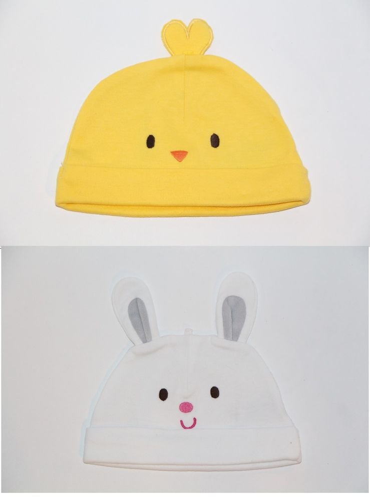 Carter's Just One Year Chick Hat & Bunny Hat Baby Easter Hat 6-12 months