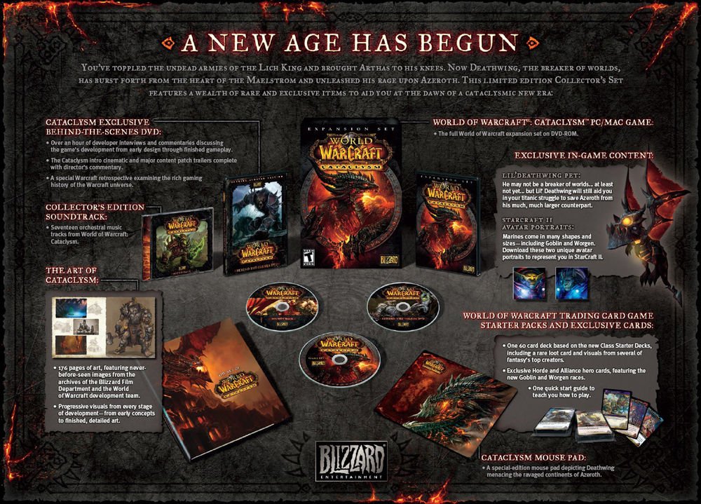 NEW Sealed - World of Warcraft: CATACLYSM COLLECTORS EDITION PC/MAC