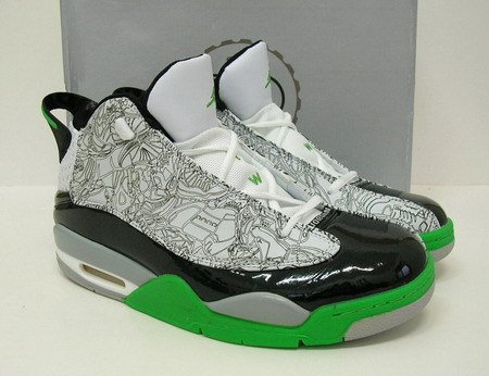 Nike Air Jordan Dub Zero - White/Black Laser/Black/Green Mid