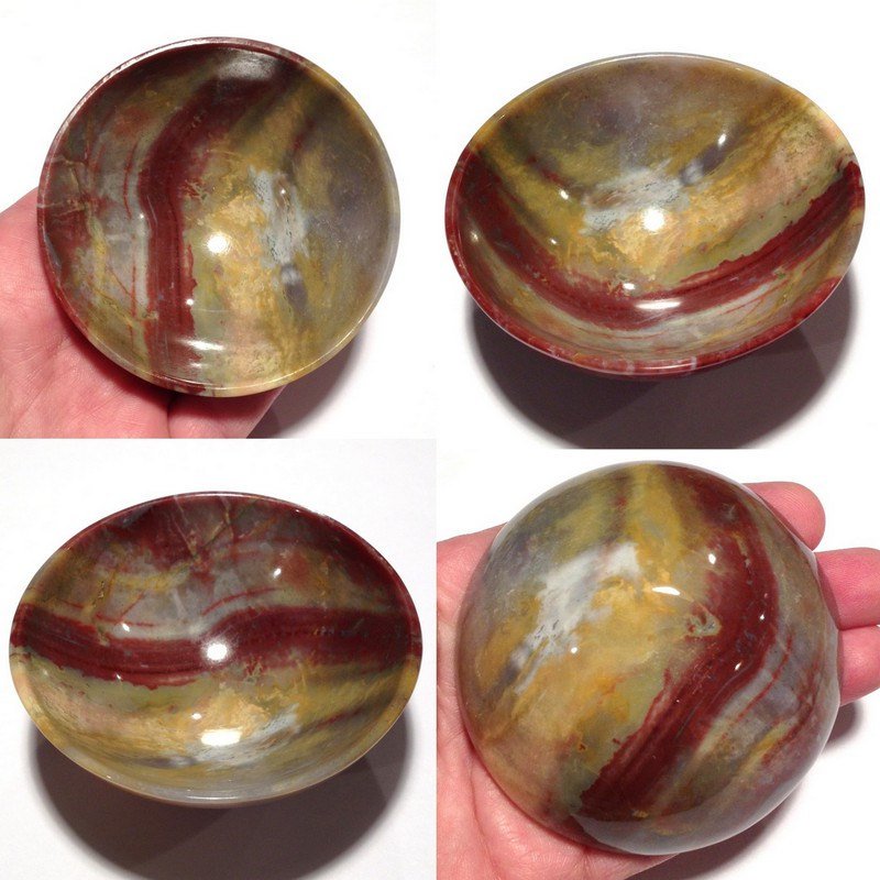 Crystal healing Gemstone Bowls Jasper stone altar bowl Kundalini Reiki meditation energy cleansing