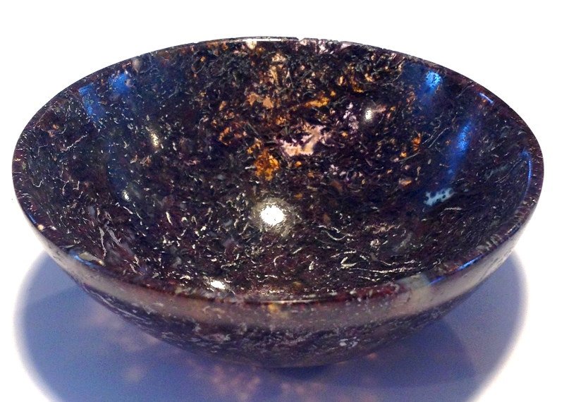 Archangels Crystal healing Gemstone Bowls Plum Moss Jasper Reiki