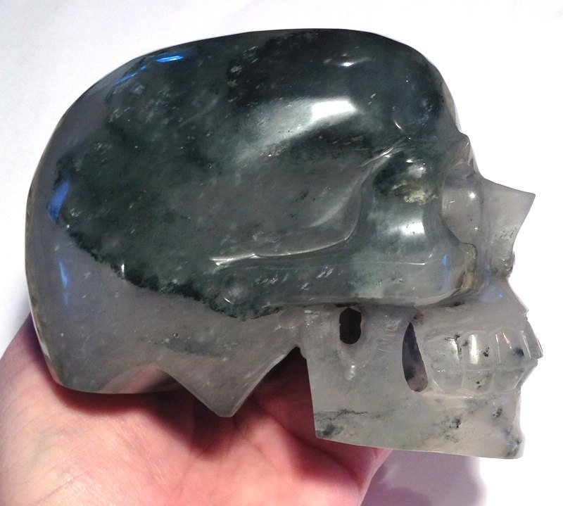 Large Crystal SKulls Green Chlorite Phantom Quartz Skull Metaphysical Cleansing Earth Energy Healing