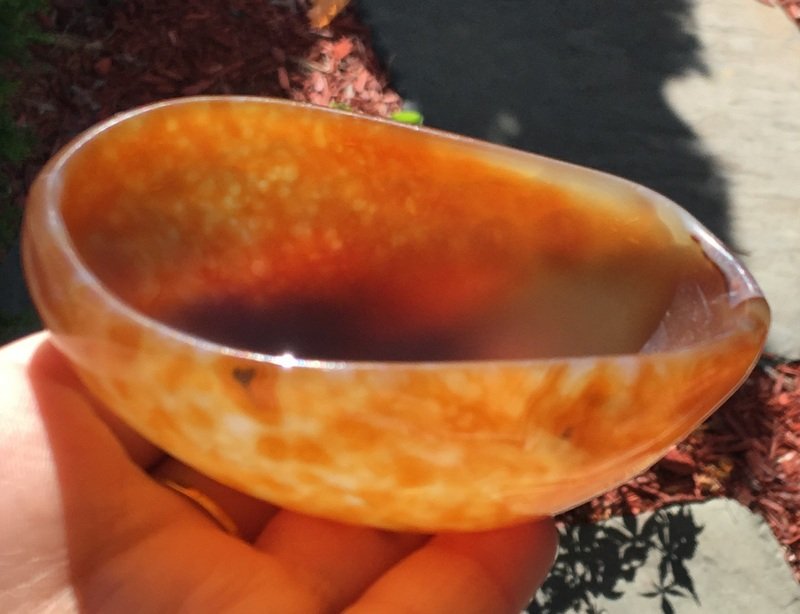 3.7" BOWL Carnelian Kundalini Power manifesting Gemstone Crystal Energy Healing Wiccan Altar Magic