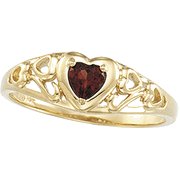 Mozambique Garnet Heart Ring