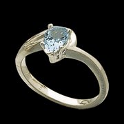Genuine Pear Cut Aquamarine Ring