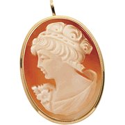 Cornelian Shell Cameo Brooch / Pendant
