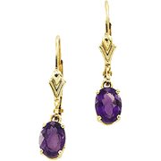 Amethyst Leverback Dangle Earring