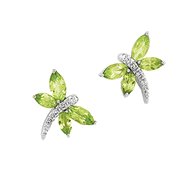 Peridot and Diamond Earrings