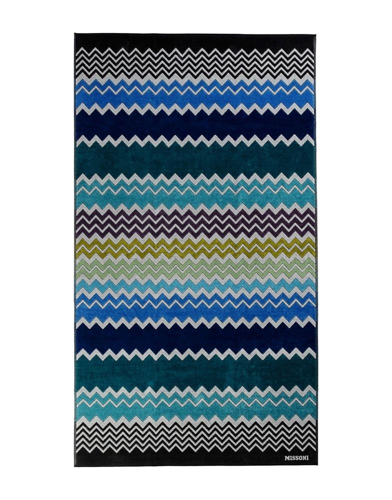 Beach towel Missoni Home 2015 Rufus 170 chevron blue and green
