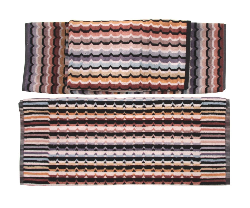 Missoni Home Omar set 1+1 and bathmat -brown striped multicolored
