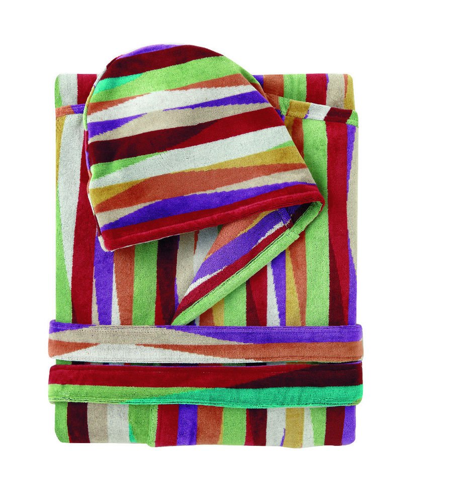 Missoni Home Bath robe with hood ROMY var. 159 on shades of pink