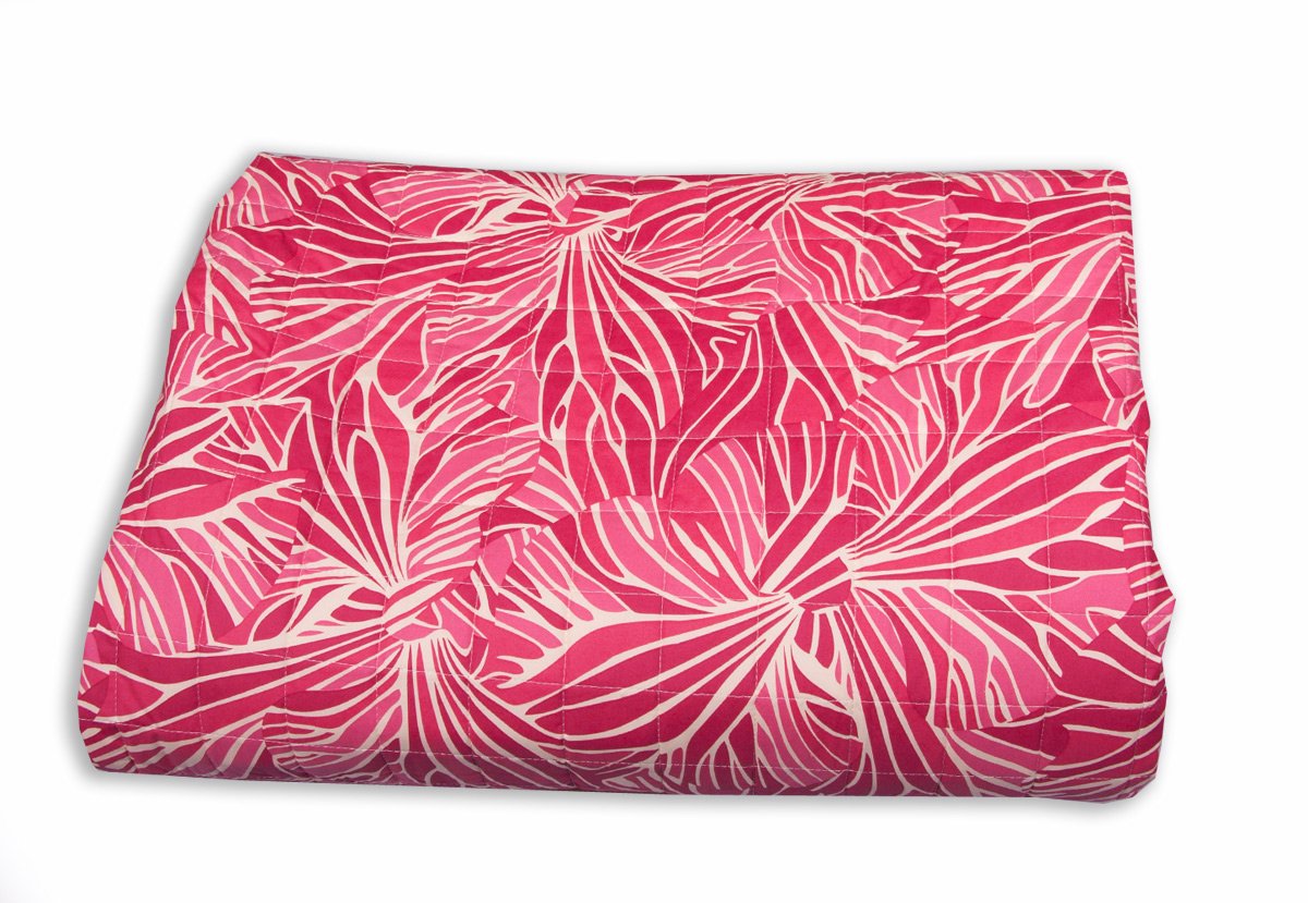 Missoni bedspreads to bed leaves design on shades of pink