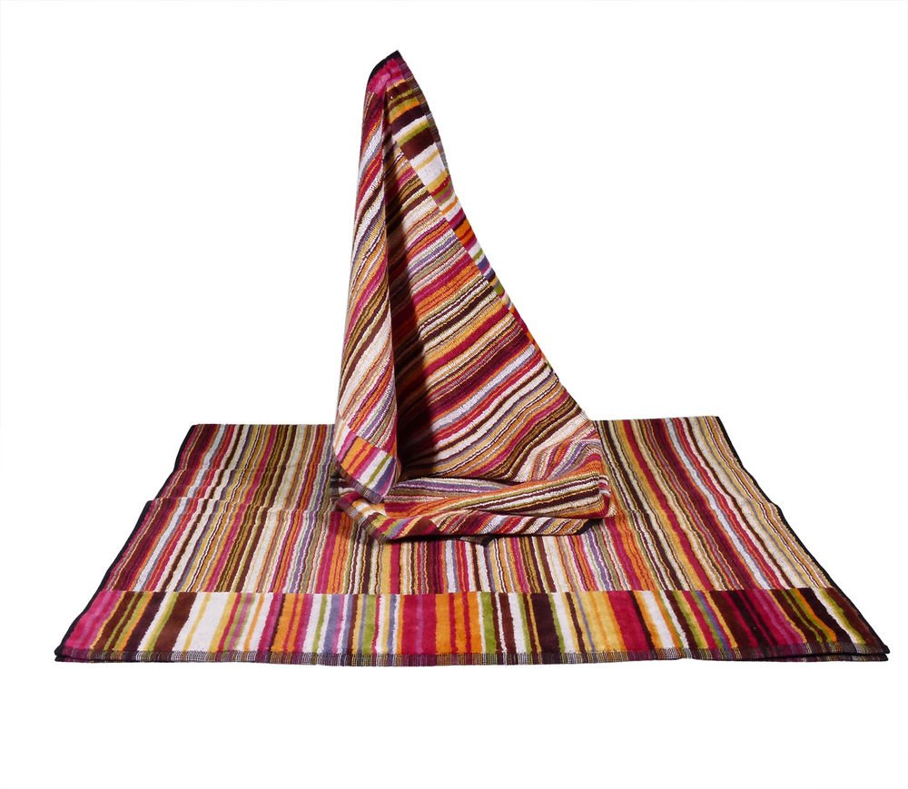 Missoni Home 156 Jazz 2 bath towel+2 bath sheets red, Brown, Orange and green