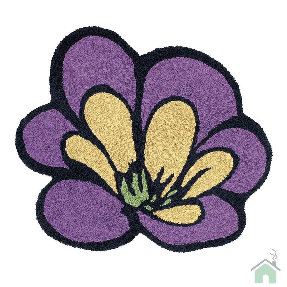 Bathroom Area Rugs Purple Floral Flower Bath Mat Floor Under Foot Shower Carpet