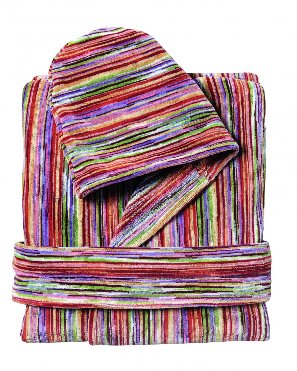 Missoni Home Bath robe with hood RONAN var. 159 on shades of pink