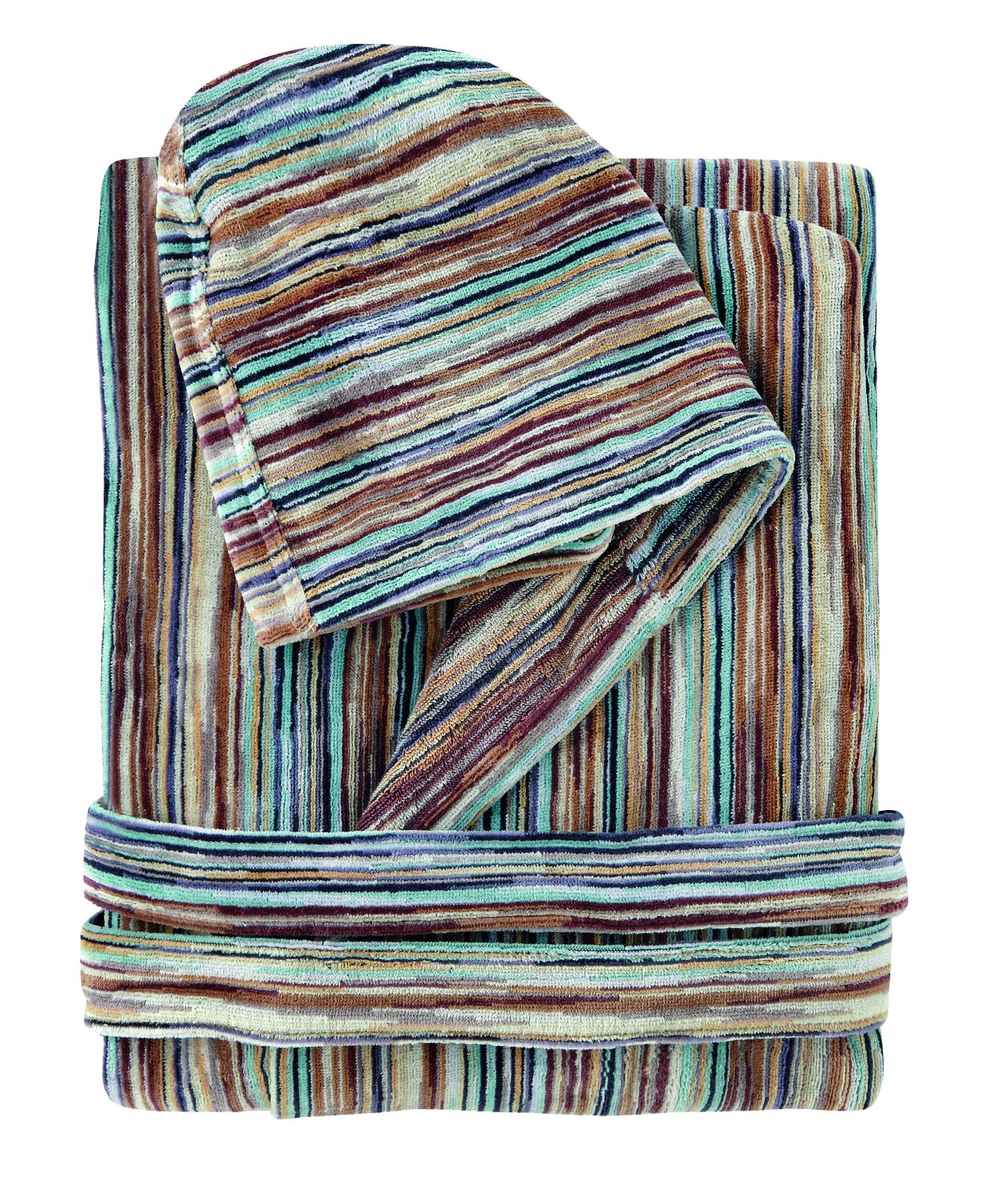 Missoni Home Bath robe with hood RONAN var. 160 on shades of green