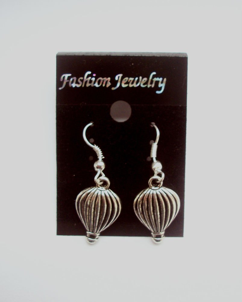 Hot Air Balloons Silver Tone Earrings