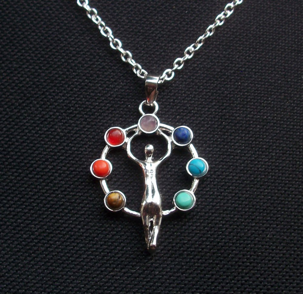 Goddess Chakra Yoga Pendant Necklace Healing Reiki New Age