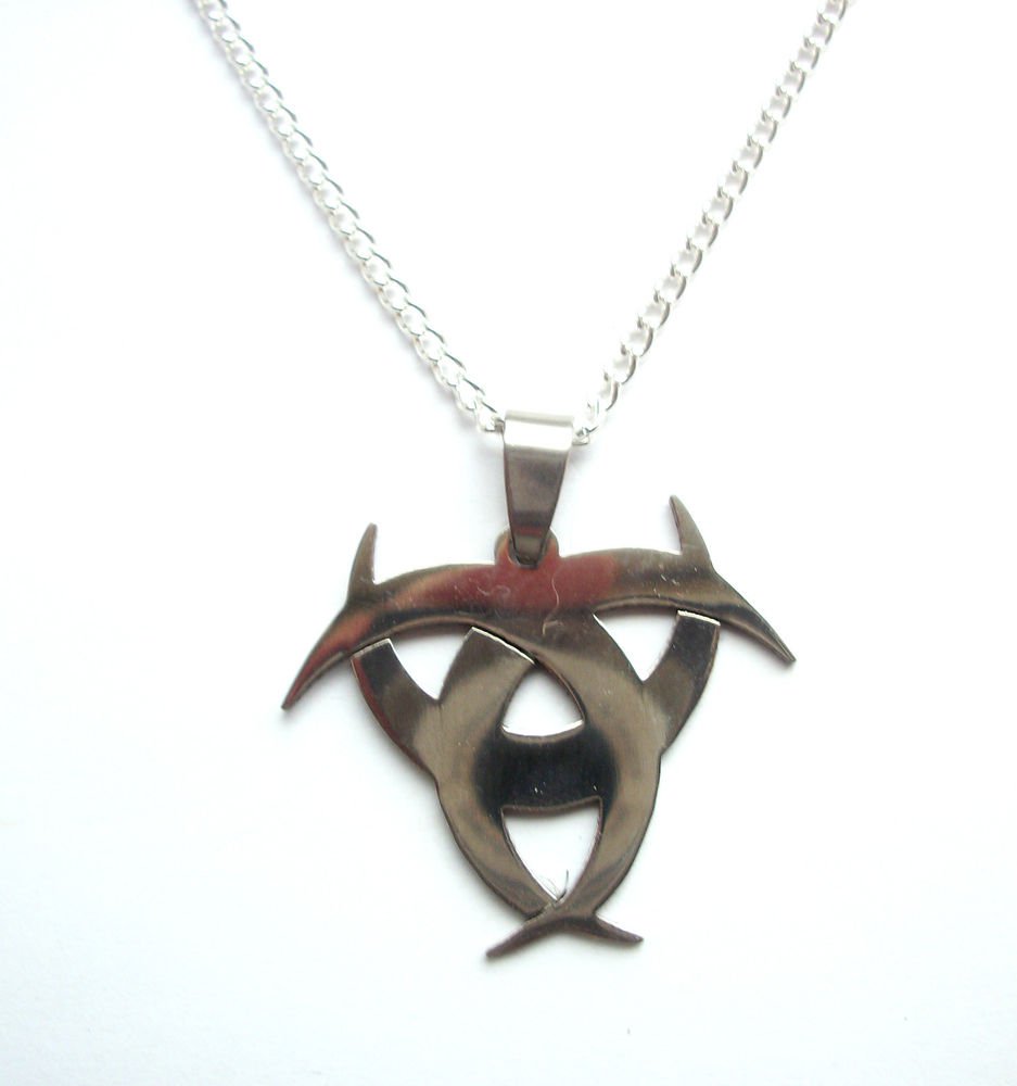 Triple Moon Celtic Nordic Stainless Steel Pendant Necklace