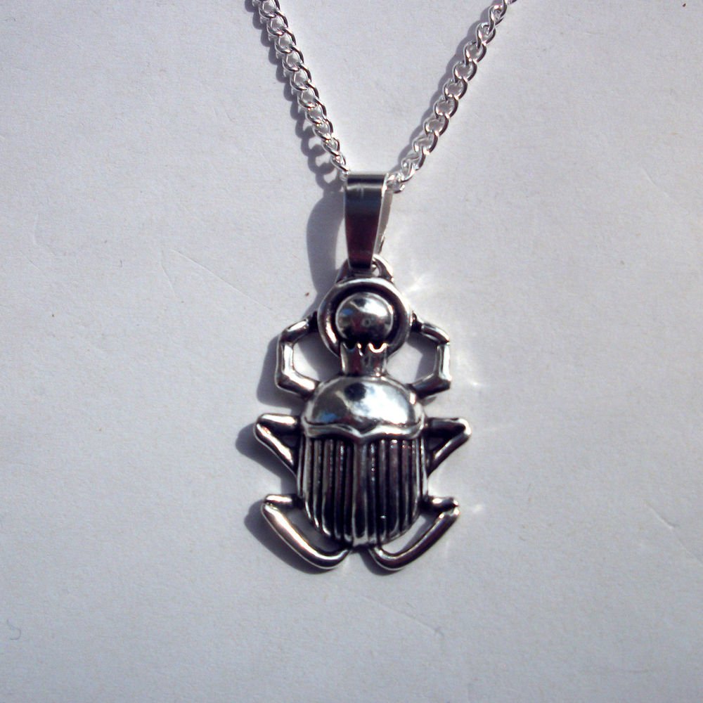 Egyptian Scarab Beetle Pendant Necklace