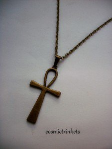 Ankh Egyptian Cross Life Antiqued Bronze Tone Pendant Necklace
