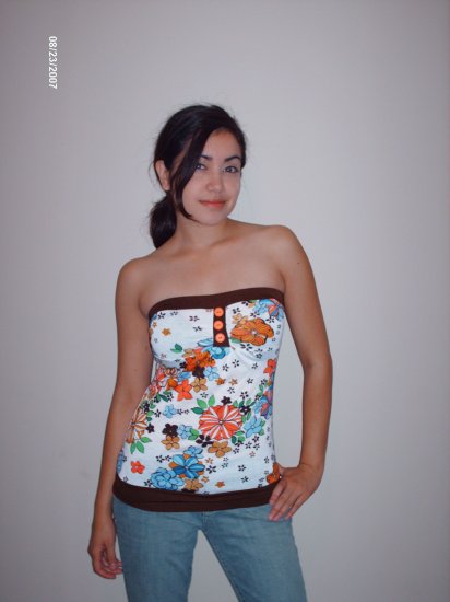 Flower Tube Top w/ Buttons - Medium