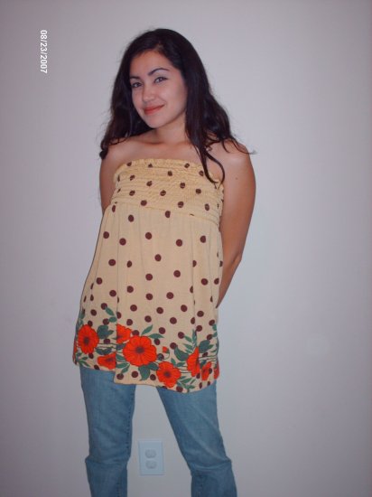 Tan Smocked Tube Top - Medium