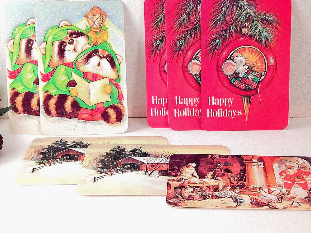 Christmas Postcards Unposted Vintage Stationery New Old Stock Paper Craft Supply