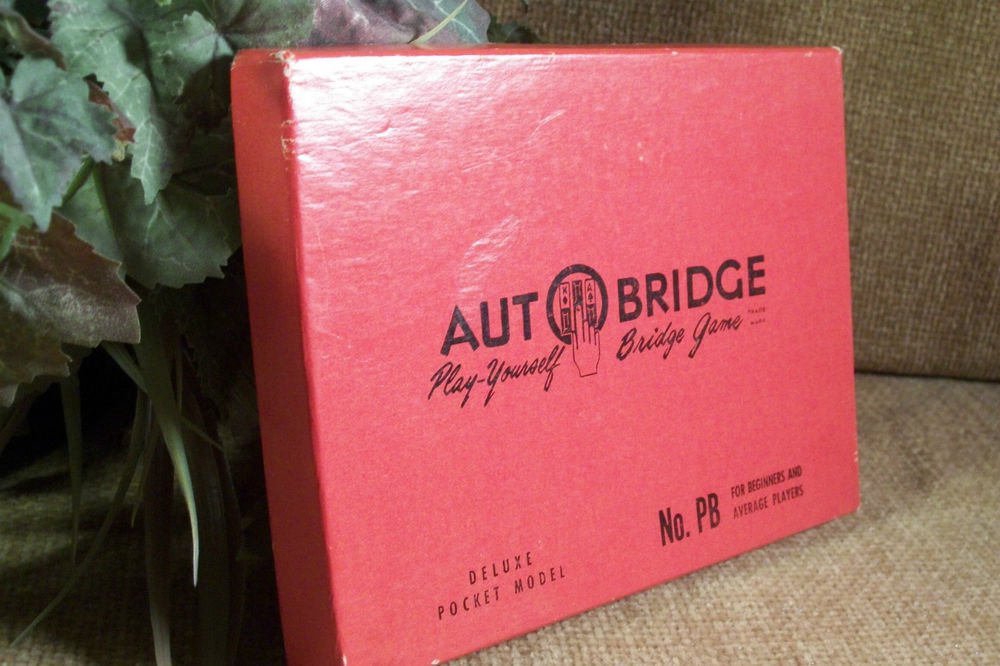 Autobridge Bridge Game VTG 1960's Personal Hand Held Home Travel Original Box