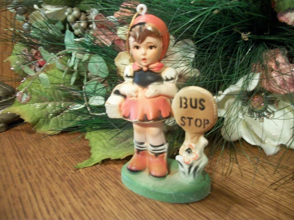 German Girl Figurine Hummel Style Collectible 1950's Ornament VTG Home Decor