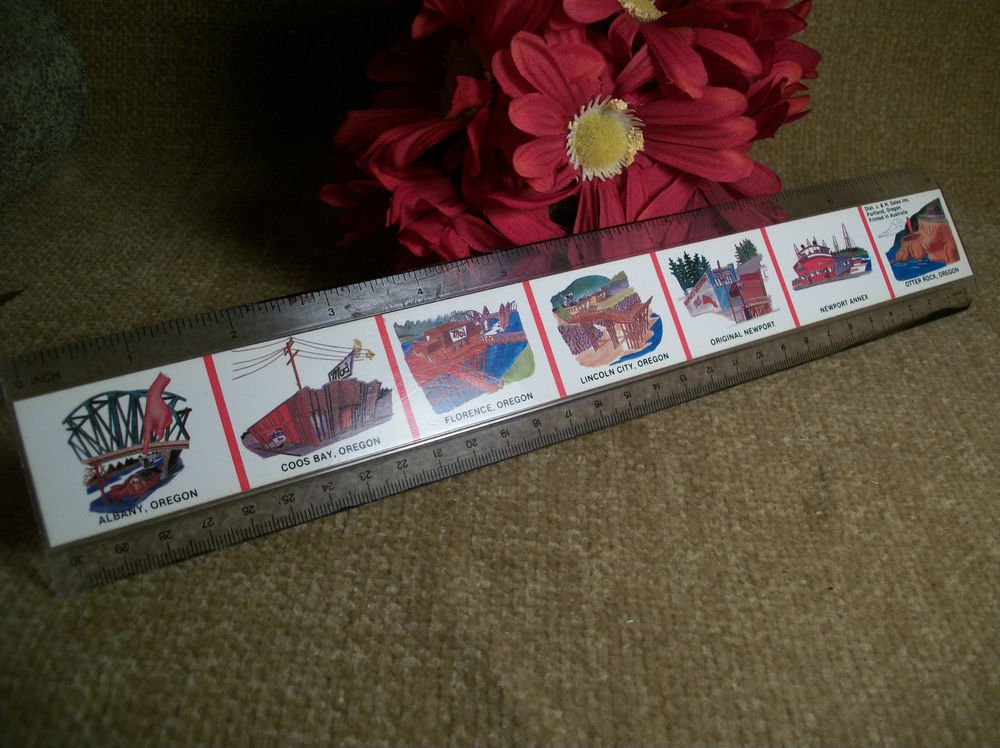 Plastic Ruler 12" VTG Travel Souvenir Sights and Attractions from Oregon USA
