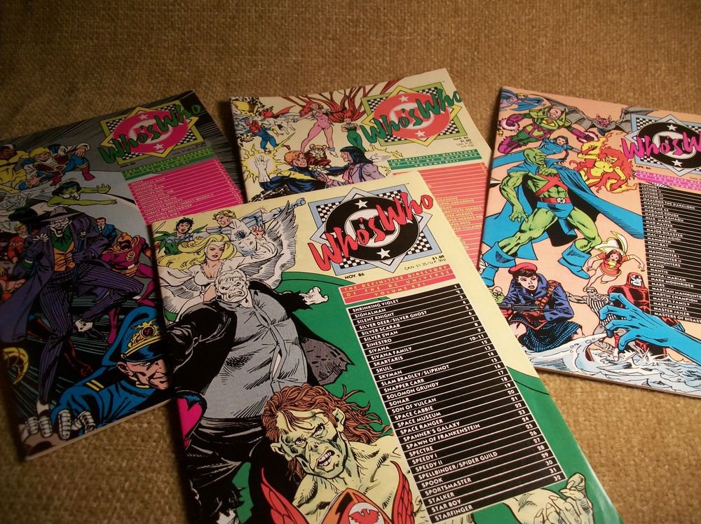 Comic Books 4 VTG Who's Who Definitive Directory of DC Universe Super Heroes
