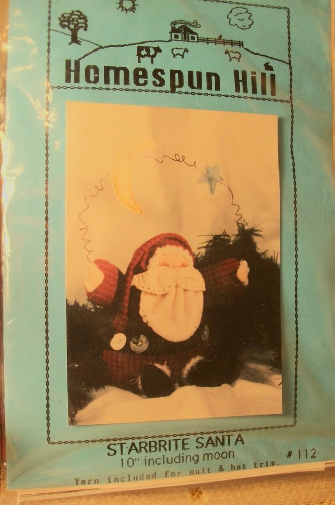 Starbrite Santa Claus Homespun Hill Sewing Crafts Pattern Christmas Decor
