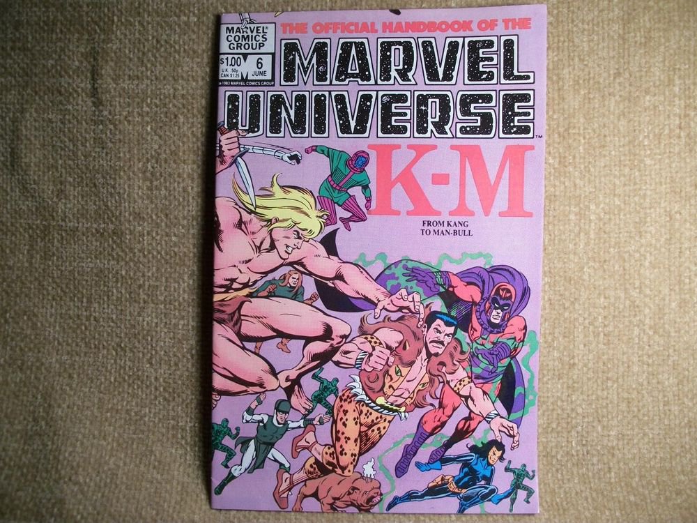 Comic Book Official Handbook Marvel Universe Kang -Man Bull VTG Vol 1 No 6 1983