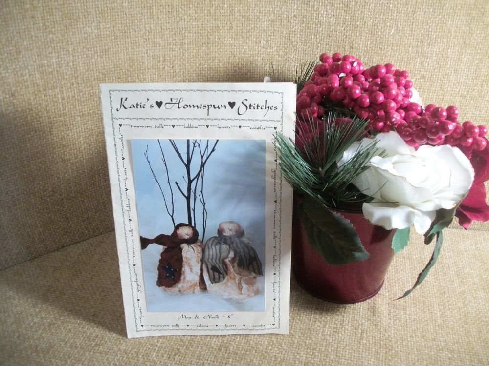 May and Noelle Rustic Snowmen Christmas Decor Patterns, Kate's Homespun Stitches