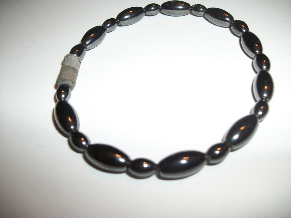 Bracelet Magnetic Hematite Bangle Beaded Black Grey Steel Beads Jewelry Gift