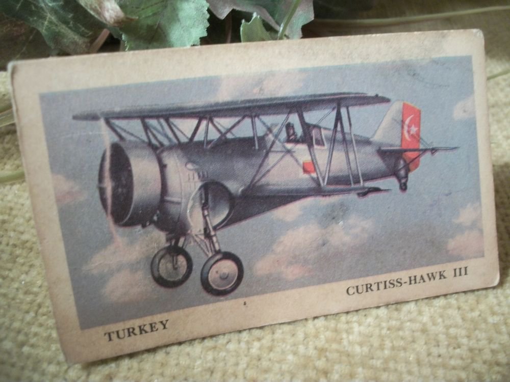 War Card Curtiss Hawk III Plane WWII 1940's Advertising Picture Tydol Gasoline