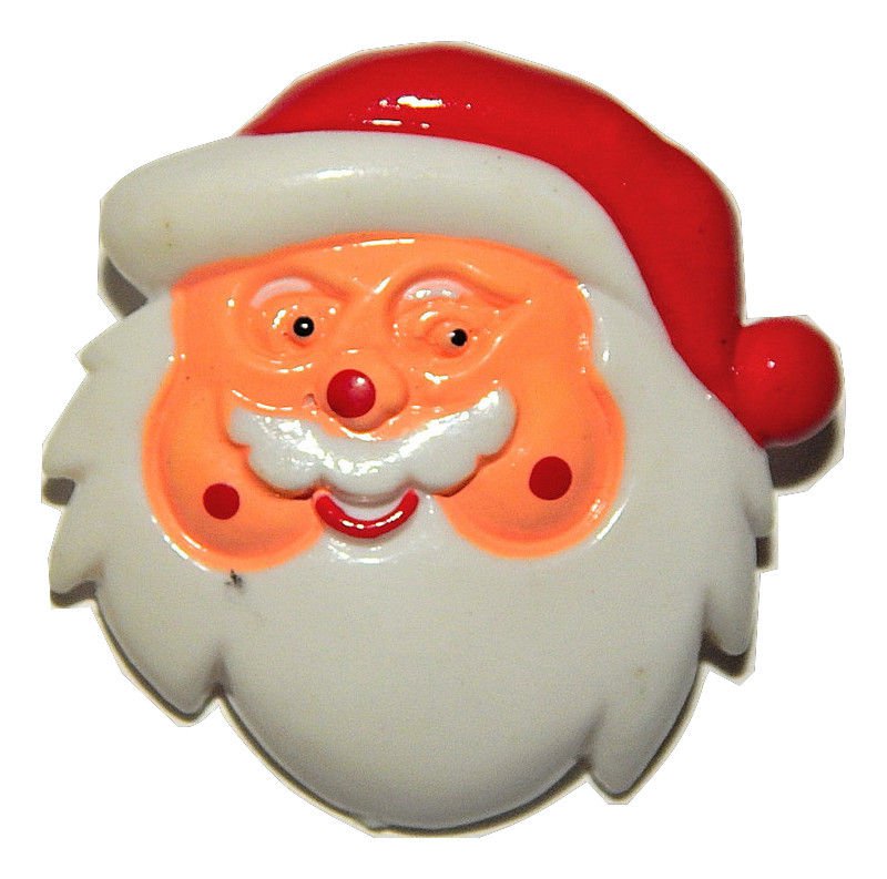 Santa Claus Pin Vintage 1970's Novelty Christmas Jewelry Colorful Holiday Brooch