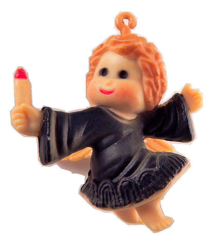 Angel Girl Tree Ornament Antique 1940's Celluloid Miniature Christmas Decoration