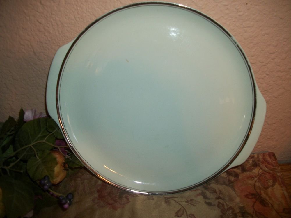 Ballerina Mist Cake Plate Serving Platter VTG 1950's Celadon Green Tableware