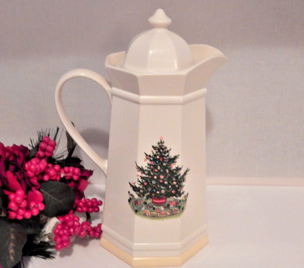 Coffee Carafe Pfaltzgraff Christmas Heritage Vintage Hot Cold Thermos Pitcher