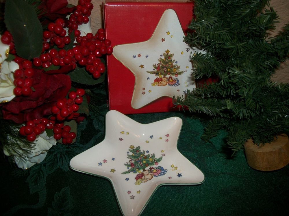 Star Treat Dish 6" Nikko Fine China Happy Holidays Christmas Tableware VTG