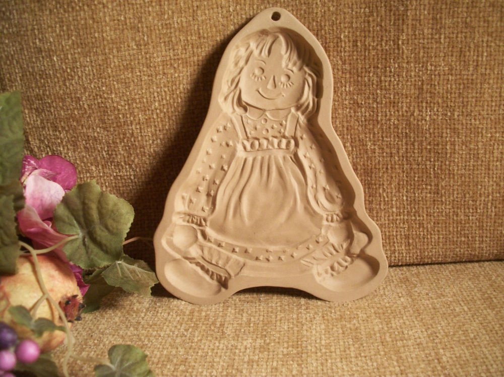 Raggedy Ann Cookie Mold by Brown Bag Cookie Art Ceramic Decorative Baking Mold