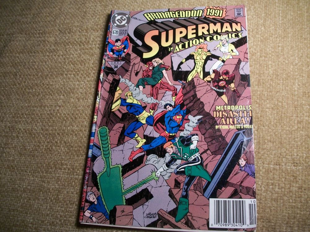 DC Comic BookSUPERMAN in Action Comics, Armageddon VTG Oct 1991 No 670